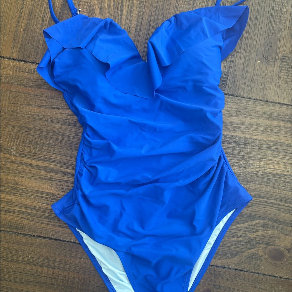 NWT!!!! Cupshe Blue Ruffled One-Piece Swimsuit